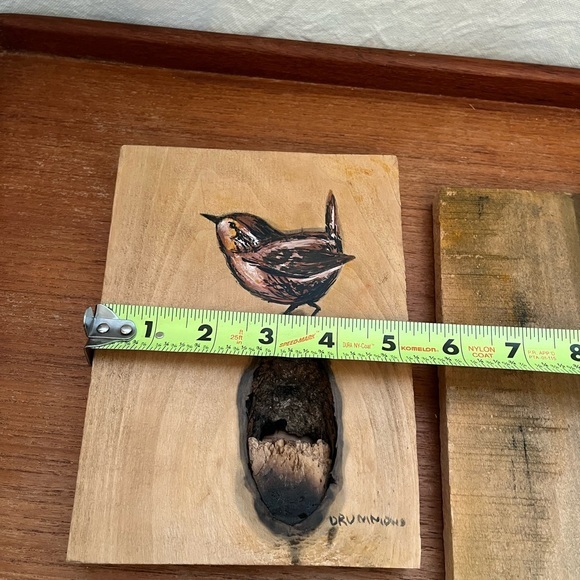 Vintage Set of wooden art with painted‎ birds - Picture 6 of 7